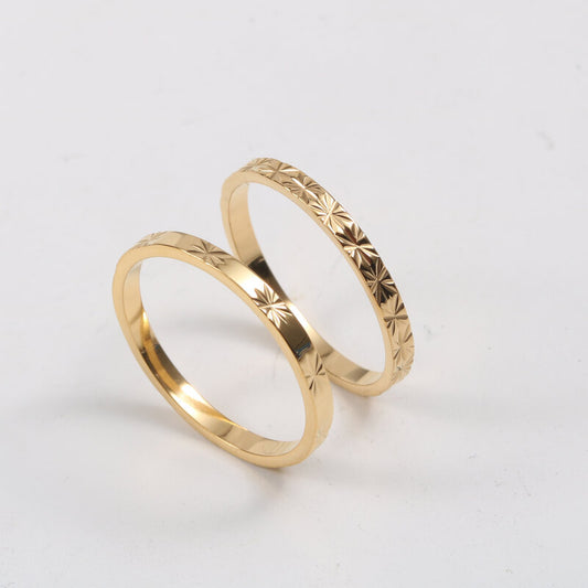 Ring Titanium steel electroplated with 18k gold Shine