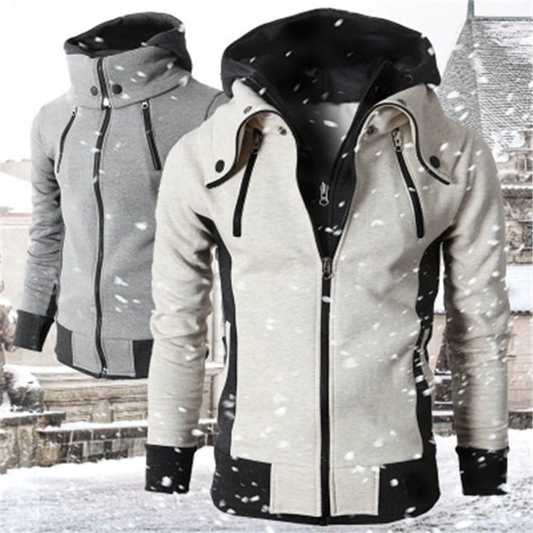 New Men's Hooded Zippered Sweater Casual Autumn Winter Jacket