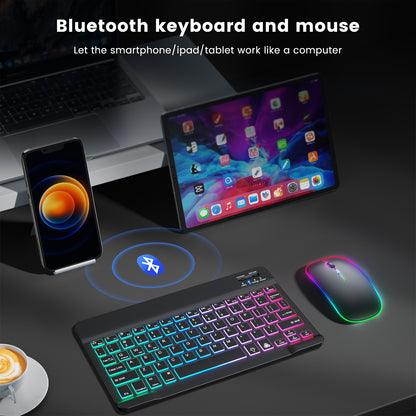 Suitable for iPad gradient luminous wireless keyboard and mouse set tablet Bluetooth keyboard