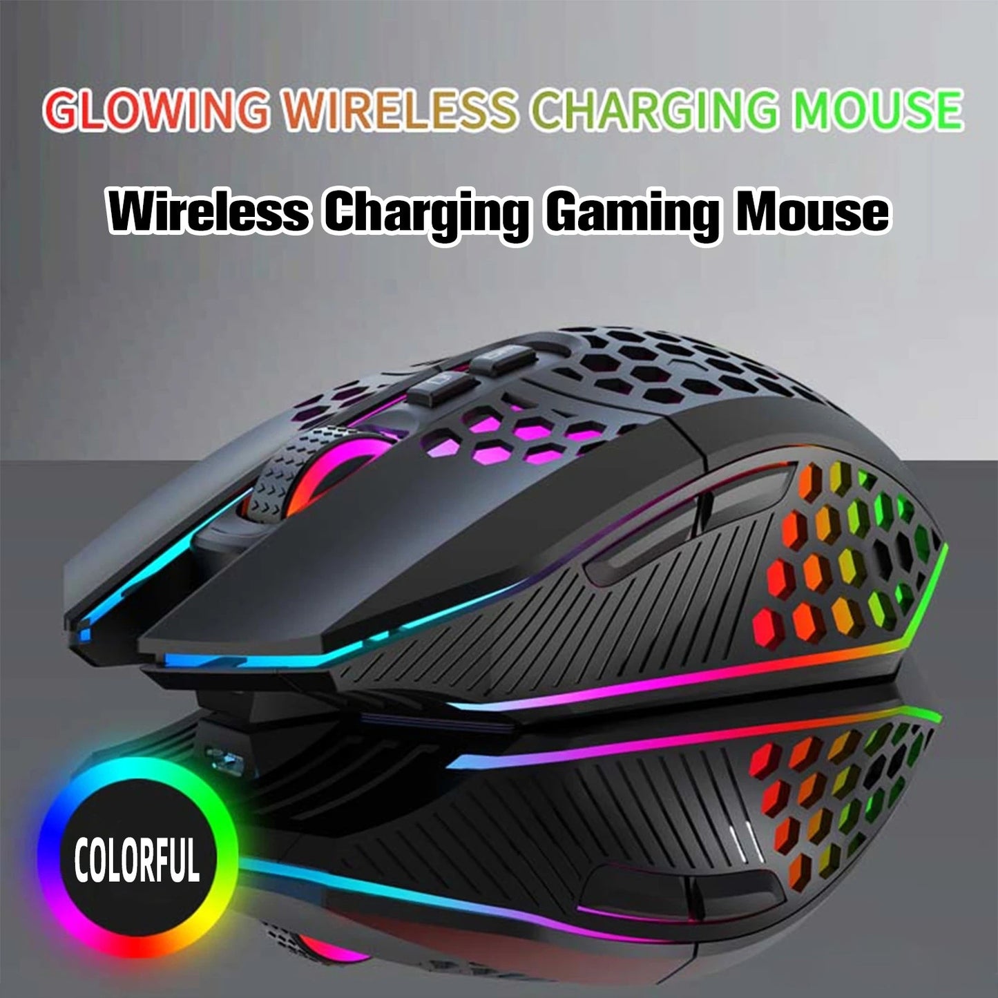 Lightweight hollow hole mouse, wireless rechargeable gaming light emitting computer, laptop, office mouse