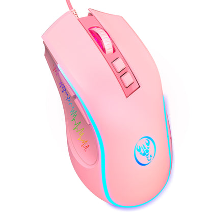 X100 wired gaming mouse with colorful glowing e-sports office mouse adjustable 3600dpi