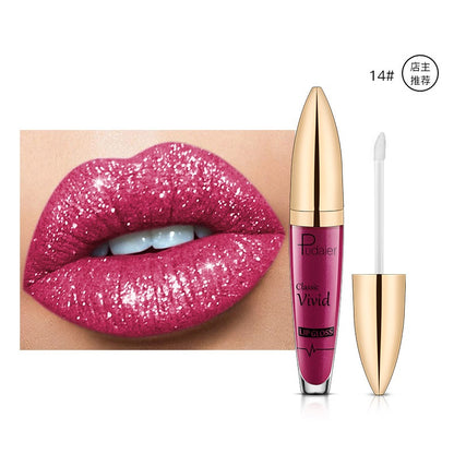 Pudaier matte pearl gloss lip gloss does not stick to cup lip glaze, develops color, liquid lipstick, and lip gloss