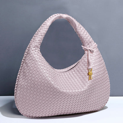 Crescent shaped women's bag hand woven hand-held dumpling bag