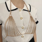 European and American jewelry sexy diamond studded chest chain beach nightclub queen bikini rhinestone chest chain women's body chain