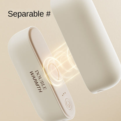 Magnetic suction electric hand warmer creative split type hand warmer USB outdoor warm baby portable 2-in-1