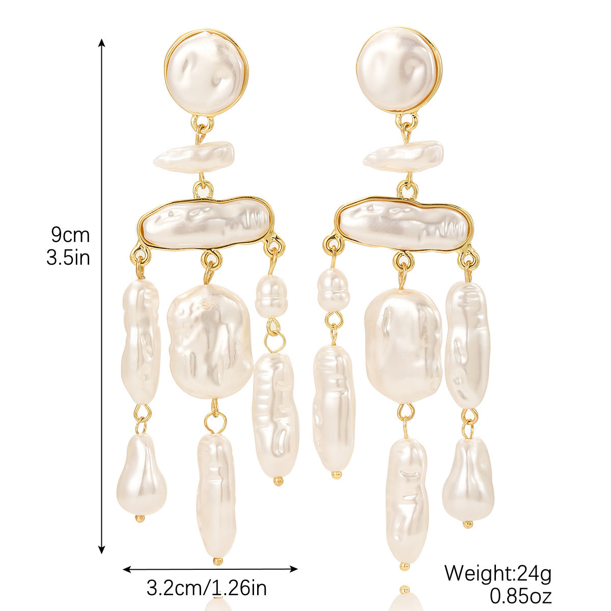 Exaggerated pearl earrings, new popular, niche, unique earrings, high-end and elegant earrings for women