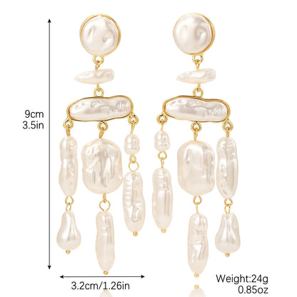 Exaggerated pearl earrings, new popular, niche, unique earrings, high-end and elegant earrings for women